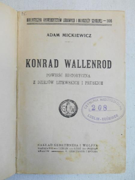 Mickiewicz Adam - Konrad Wallenrod, [1912]