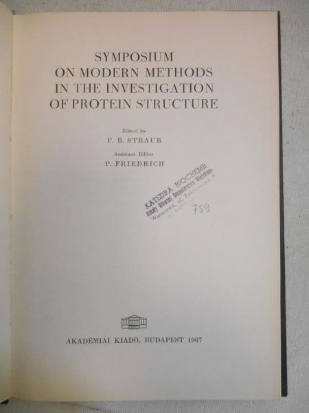 Symposium on Modern Methods in the Investigation of Protein Structure
