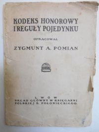 Kodeks honorowy i reguły pojedynku, 1899 r.
