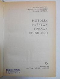 Bardach Juliusz - Historia państwa i prawa polskiego