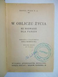 W obliczu życia, wyd. 1948 r.