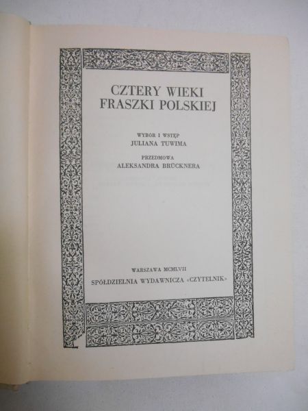 Tuwim Julian - Cztery wieki fraszki polskiej