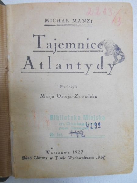 Tajemnice Atlantydy, 1927 r.