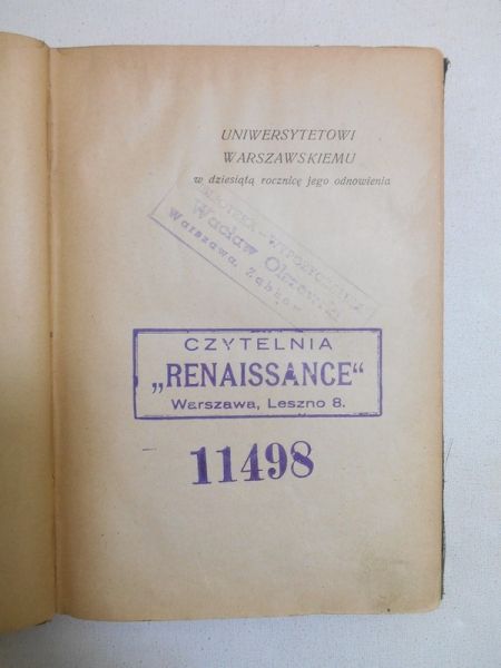 Z życia idei, 1925 r.