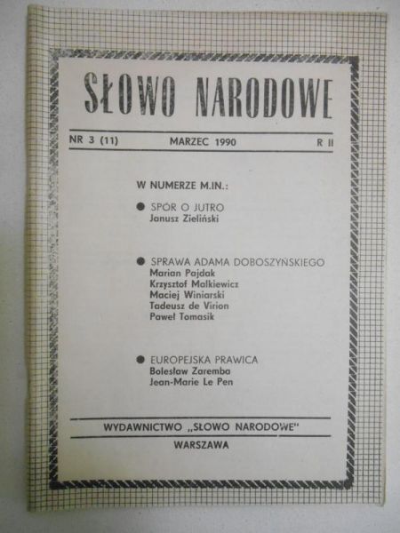 Słowo Narodowe, nr 3 (11), 1990 r.