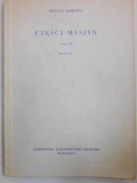 Części maszyn, część III