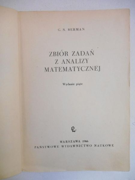 Zbiór zadań z analizy matematycznej