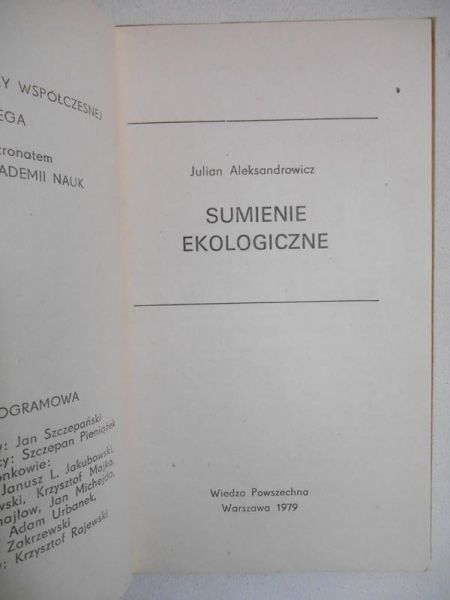Aleksandrowicz Julian - Sumienie ekologiczne