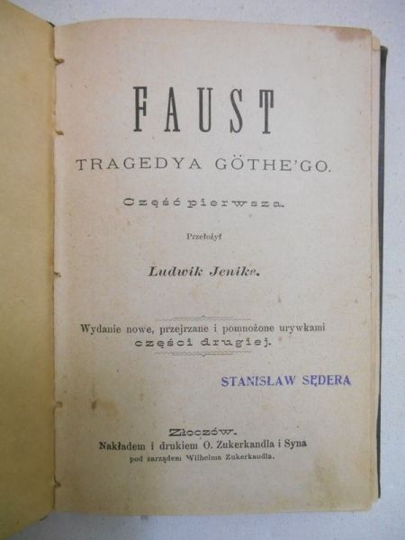 Goethe - Faust : tragedya Göthego 1891 r.
