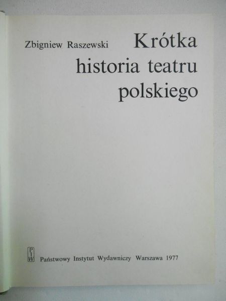 Krótka historia teatru polskiego