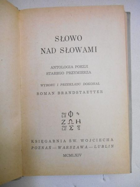 Brandstaetter Roman (oprac.) - Słowo nad słowami