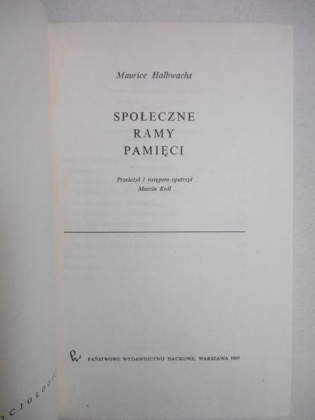 Społeczne ramy pamięci