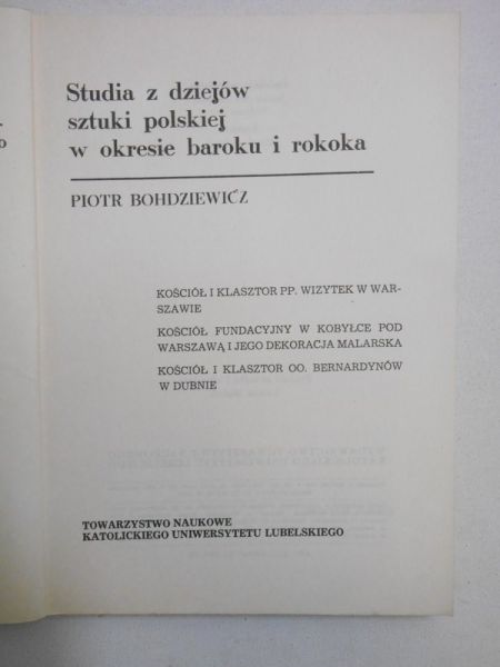 Studia z dziejów sztuki polskiej w okresie baroku i rokoka