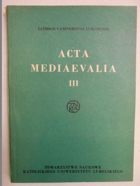 Acta Mediaevalia III