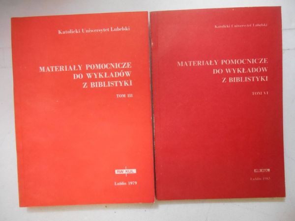 Materiały pomocnicze do wykładów z biblistyki, Tom III i VI