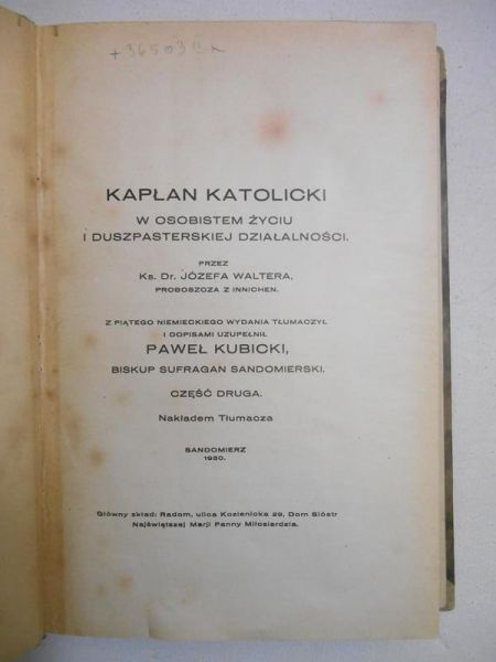 Kapłan katolicki, tom II, 1930 r.