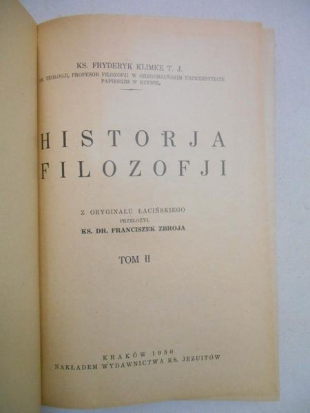 Historia Filozofii, Tom II, 1930 r.