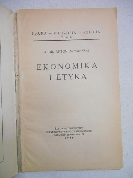 Ekonomia i etyka 1936 r.