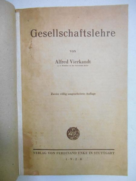 Gesellschaftslehre, 1928 r.