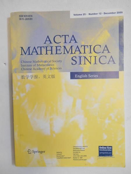 Acta Mathematica Sinica. English Series