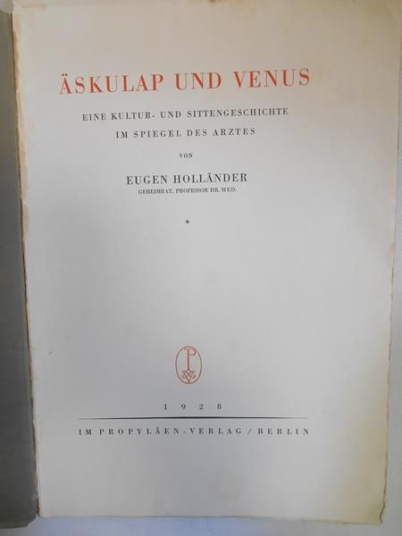 Askulap und venus, 1928 r.