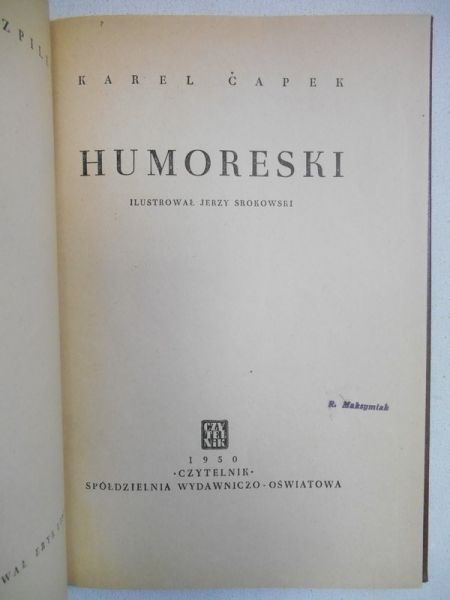 Capek Karel - Humoreski, 1950 r.