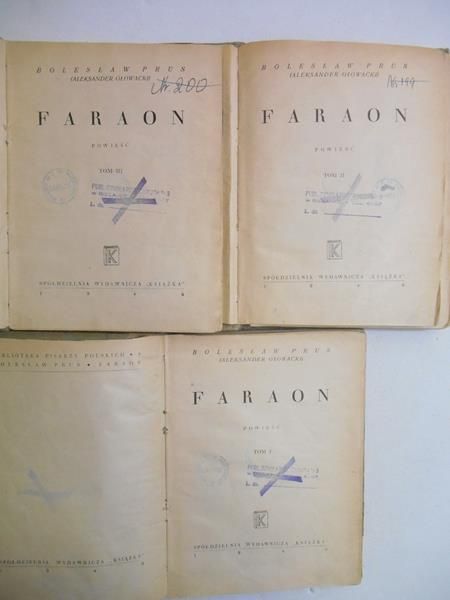 Prus Bolesław - Faraon, t.I-III, 1946 r.
