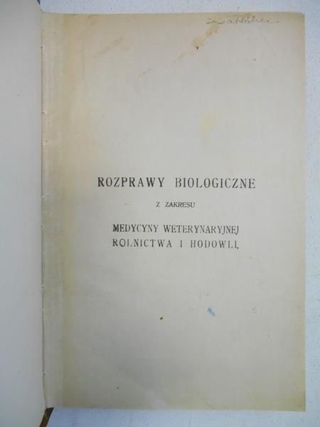 Rozprawy biologiczne, T. II, 1924r.