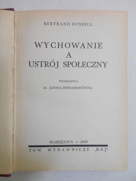 Russel Bertrand - Wychowanie a ustrój społeczny, 1933 r.