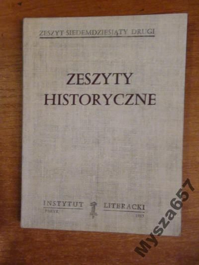 ZESZYTY HISTORYCZNE tom 406 Biblioteka Kultury
