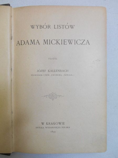 Wybór listów Adama Mickiewicza 1899 r.