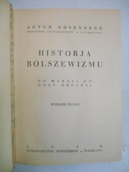 Rosenberg Artur - Historia bolszewizmu, 1936 r.