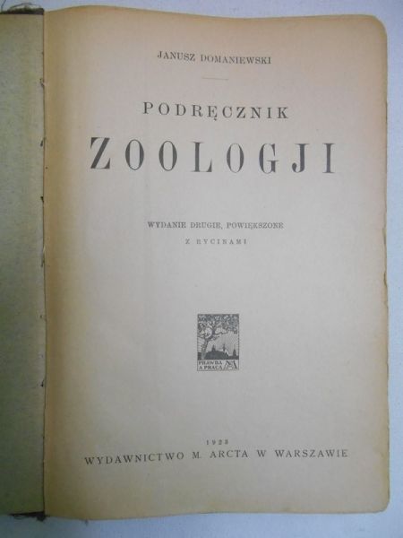 Podręcznik zoologji 1923 r.