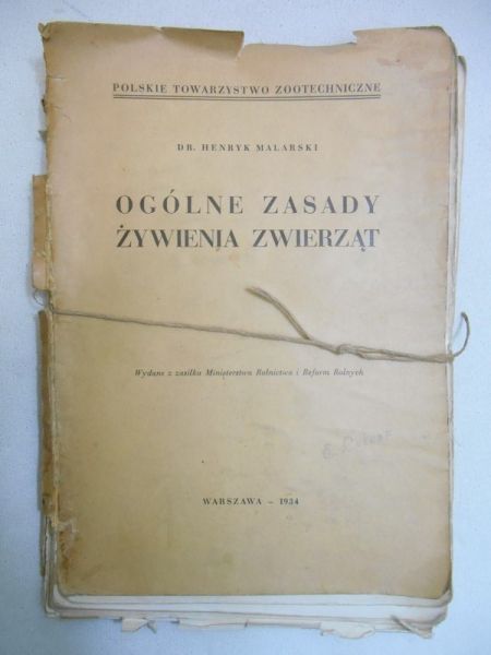 Ogólne zasady żywienia zwierząt 1934 r.