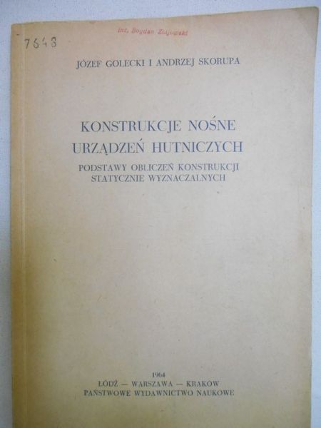 Konstrukcje nośne urządzeń hutniczych