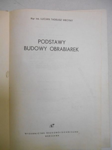 Podstawy konstrukcji obrabiarek