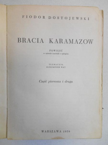 Bracia Karamazow, t. I
