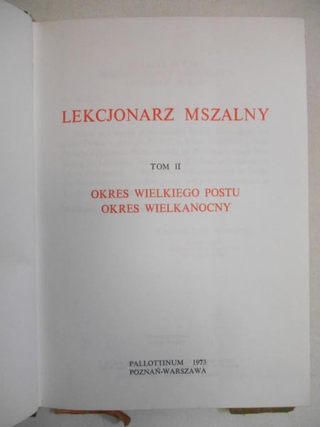 Lekcjonarz mszalny, Tom II