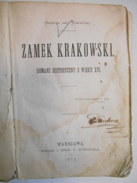 Zamek krakowski, 1875 r.