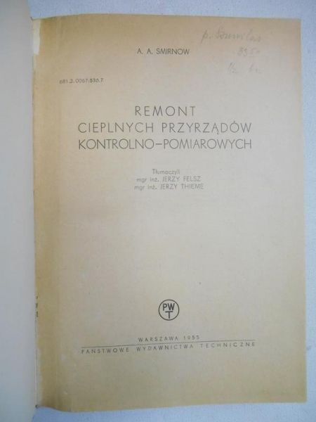 Remont cieplnych przyrządów kontrolno-pomiarowych