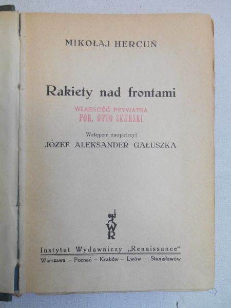Rakiety nad frontami 1931 r.