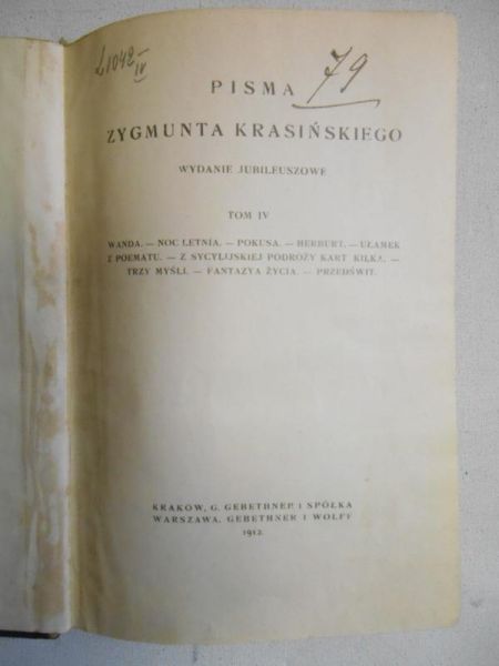 Pisma, t. IV, 1912 r.