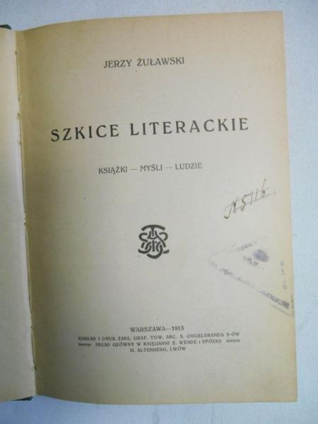 Szkice literackie, 1913 r.