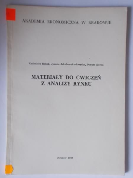 Baścik Kazimierz - Materiały do ćwiczeń z analizy rynku