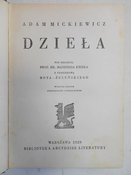 Mickiewicz Adam - Literatura słowiańska. Dzieła Tom XIII-XIV, 1929 r.