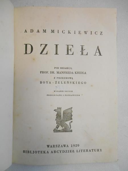 Mickiewicz Adam - Literatura słowiańska. Dzieła Tom XI-XII, 1929 r.