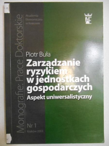 Zarządzanie ryzykiem w jednostkach gospodarczych