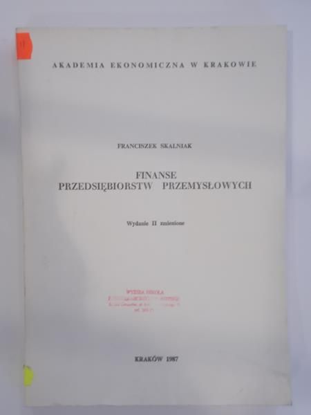Finanse przedsiębiorstw przemysłowych
