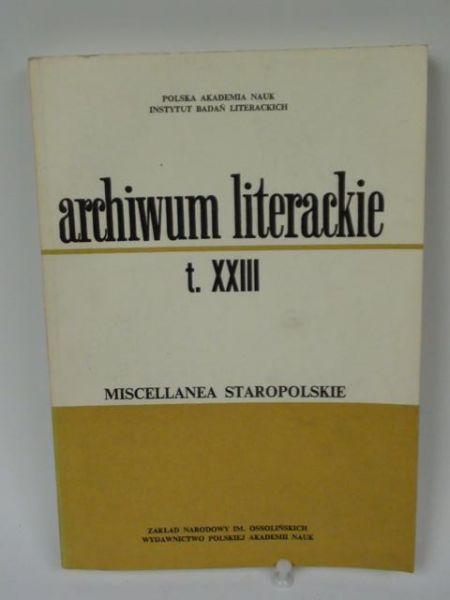 Archiwum literackie T. XXIII