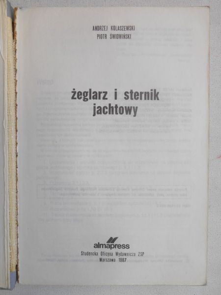 Kolaszewski Andrzej - Żeglarz i sternik jachtowy